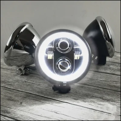 Round 5.75 inch Universal Vintage Motorcycle cafe racer Headlamp Motorbike Front light Far light custom LED headlight