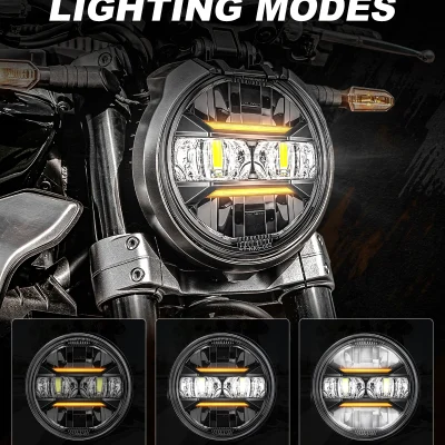Universal 5.75 Inch Led 12V Headlight Motorcycle DRL 1 5 3/4 Headlamp For Harley Sportster Roadster Glide Dyna For Yamaha Honda
